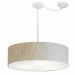 Pendente Cilíndrico Com Desvio Md-4265 Cúpula em Tecido 60x15cm Rústico Bege - Bivolt