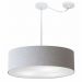 Pendente Cilíndrico Com Desvio Md-4265 Cúpula em Tecido 60x15cm Rústico Cinza - Bivolt