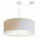 Pendente Cilíndrico Com Desvio Md-4266 Cúpula em Tecido 60x21cm Linho Bege - Bivolt