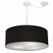 Pendente Cilíndrico Com Desvio Md-4266 Cúpula em Tecido 60x21cm Preto - Bivolt
