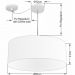 Pendente Cilíndrico Com Desvio Md-4266 Cúpula em Tecido 60x21cm Rústico Bege - Bivolt