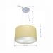 Pendente Cilíndrico Md-4009 Cúpula em Tecido 40x21cm Algodão Crú - Bivolt