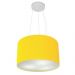 Pendente Cilíndrico Md-4009 Cúpula em Tecido 40x21cm Amarelo - Bivolt