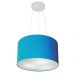 Pendente Cilíndrico Md-4009 Cúpula em Tecido 40x21cm Azul Turquesa - Bivolt