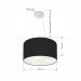 Pendente Cilíndrico Md-4009 Cúpula em Tecido 40x21cm Preto - Bivolt