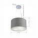 Pendente Cilíndrico Md-4009 Cúpula em Tecido 40x21cm Rústico Cinza - Bivolt