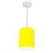 Pendente Cilíndrico Md-4012 Cúpula em Tecido 18x25cm Amarelo - Bivolt