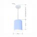 Pendente Cilíndrico Md-4012 Cúpula em Tecido 18x25cm Azul Bebê - Bivolt