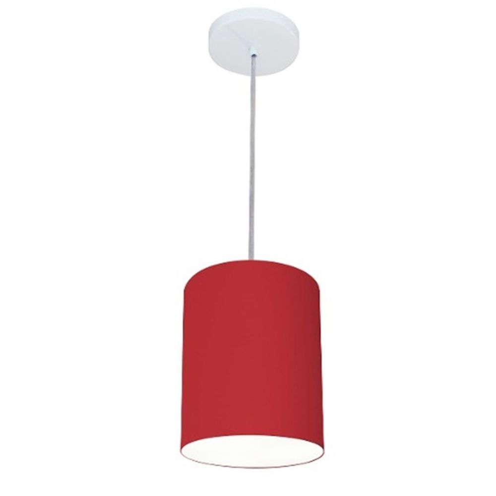 Pendente Cilíndrico Md-4012 Cúpula em Tecido 18x25cm Bordô - Bivolt