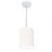 Pendente Cilíndrico Md-4012 Cúpula em Tecido 18x25cm Branco - Bivolt