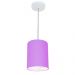 Pendente Cilíndrico Md-4012 Cúpula em Tecido 18x25cm Lilás - Bivolt