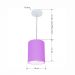 Pendente Cilíndrico Md-4012 Cúpula em Tecido 18x25cm Lilás - Bivolt