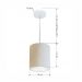 Pendente Cilíndrico Md-4012 Cúpula em Tecido 18x25cm Linho Bege - Bivolt