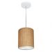 Pendente Cilíndrico Md-4012 Cúpula em Tecido 18x25cm Palha - Bivolt