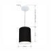 Pendente Cilíndrico Md-4012 Cúpula em Tecido 18x25cm Preto - Bivolt