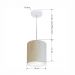 Pendente Cilíndrico Md-4012 Cúpula em Tecido 18x25cm Rústico Bege - Bivolt