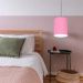 Pendente Cilíndrico Md-4012 Cúpula em Tecido 18x25cm Rosa Bebê - Bivolt