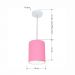 Pendente Cilíndrico Md-4012 Cúpula em Tecido 18x25cm Rosa Bebê - Bivolt