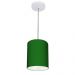 Pendente Cilíndrico Md-4012 Cúpula em Tecido 18x25cm Verde Folha - Bivolt