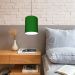 Pendente Cilíndrico Md-4012 Cúpula em Tecido 18x25cm Verde Folha - Bivolt