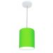 Pendente Cilíndrico Md-4012 Cúpula em Tecido 18x25cm Verde Limão - Bivolt