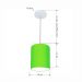 Pendente Cilíndrico Md-4012 Cúpula em Tecido 18x25cm Verde Limão - Bivolt