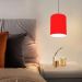 Pendente Cilíndrico Md-4012 Cúpula em Tecido 18x25cm Vermelho - Bivolt