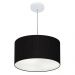 Pendente Cilíndrico Md-4019 Cúpula em Tecido 40x21cm Preto - Bivolt