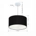 Pendente Cilíndrico Md-4019 Cúpula em Tecido 40x21cm Preto - Bivolt