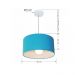 Pendente Cilíndrico Md-4031 Cúpula em Tecido 40x21cm Azul Turquesa - Bivolt