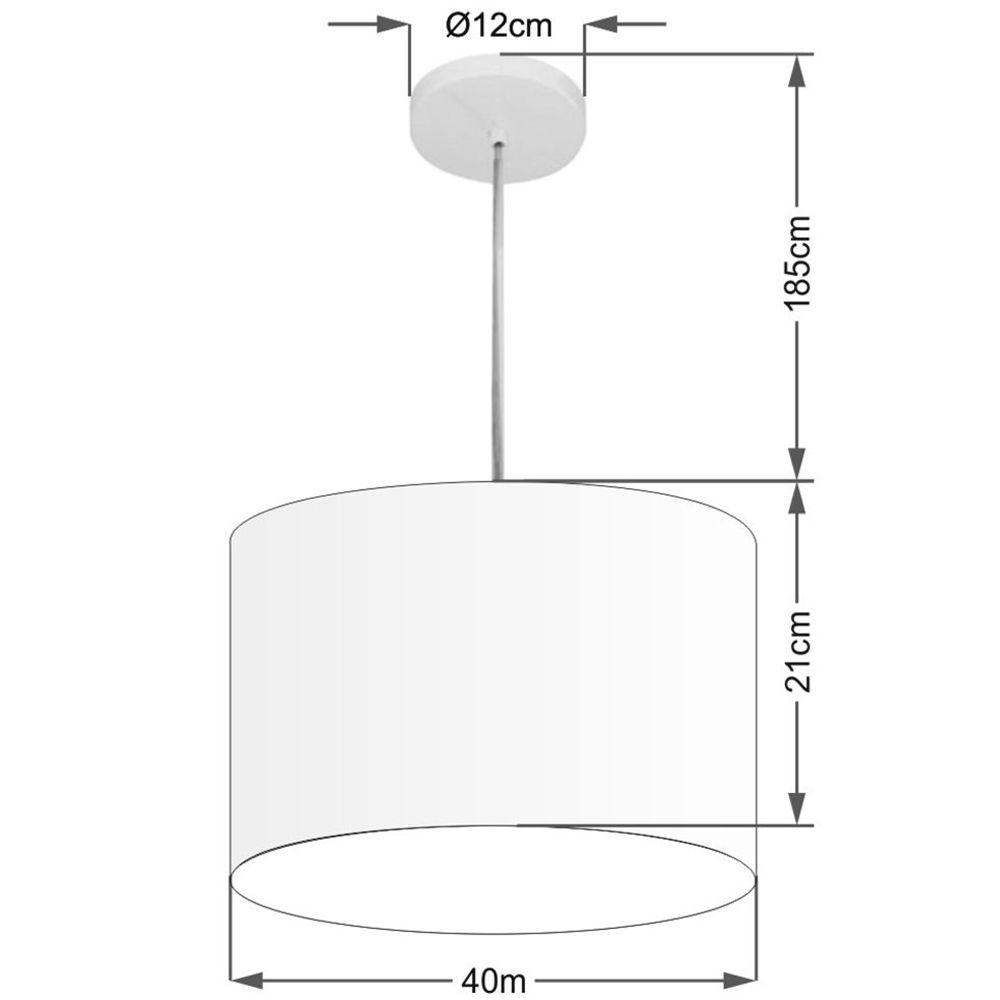 Pendente Cilíndrico Md-4031 Cúpula em Tecido 40x21cm Verde Limão - Bivolt