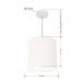Pendente Cilíndrico Md-4036 Cúpula em Tecido 30x31cm Branco - Bivolt