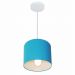 Pendente Cilíndrico Md-4046 Cúpula em Tecido 18x18cm Azul Turquesa - Bivolt