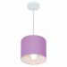 Pendente Cilíndrico Md-4046 Cúpula em Tecido 18x18cm Lilás - Bivolt