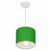 Pendente Cilíndrico Md-4046 Cúpula em Tecido 18x18cm Verde Folha - Bivolt
