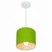 Pendente Cilíndrico Md-4046 Cúpula em Tecido 18x18cm Verde Limão - Bivolt