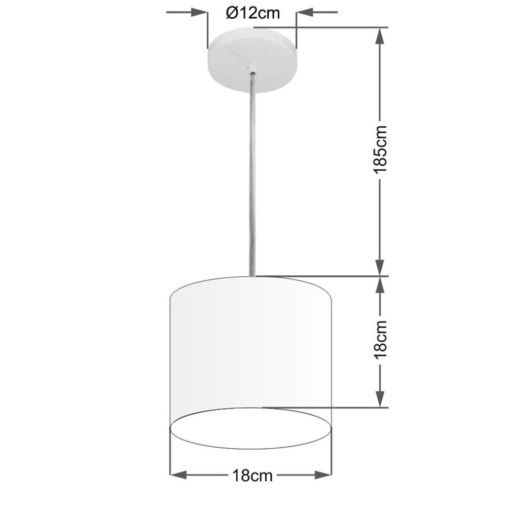 Pendente Cilíndrico Md-4046 Cúpula em Tecido 18x18cm Verde Limão - Bivolt