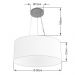 Pendente Cilíndrico Md-4047 Cúpula em Tecido 50x21cm Branco - Bivolt
