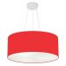 Pendente Cilíndrico Md-4047 Cúpula em Tecido 50x21cm Vermelho - Bivolt