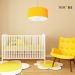 Pendente Cilíndrico Md-4049 Cúpula em Tecido 50x21cm Amarelo - Bivolt