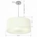 Pendente Cilíndrico Md-4049 Cúpula em Tecido 50x21cm Branco - Bivolt