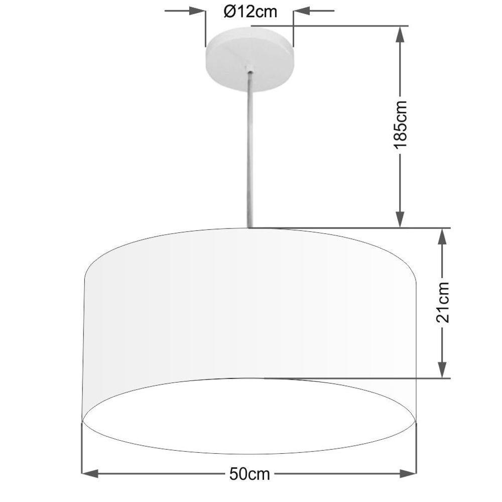 Pendente Cilíndrico Md-4049 Cúpula em Tecido 50x21cm Laranja - Bivolt