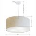 Pendente Cilíndrico Md-4049 Cúpula em Tecido 50x21cm Linho Bege - Bivolt