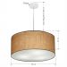 Pendente Cilíndrico Md-4049 Cúpula em Tecido 50x21cm Palha - Bivolt