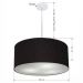 Pendente Cilíndrico Md-4049 Cúpula em Tecido 50x21cm Preto - Bivolt