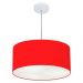Pendente Cilíndrico Md-4049 Cúpula em Tecido 50x21cm Vermelho - Bivolt