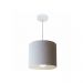 Pendente Cilíndrico Md-4054 Cúpula em Tecido 30x21cm Rústico Cinza - Bivolt