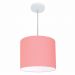 Pendente Cilíndrico Md-4054 Cúpula em Tecido 30x21cm Rosa Bebê - Bivolt