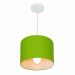 Pendente Cilíndrico Md-4054 Cúpula em Tecido 30x21cm Verde Limão - Bivolt