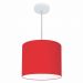 Pendente Cilíndrico Md-4054 Cúpula em Tecido 30x21cm Vermelho - Bivolt